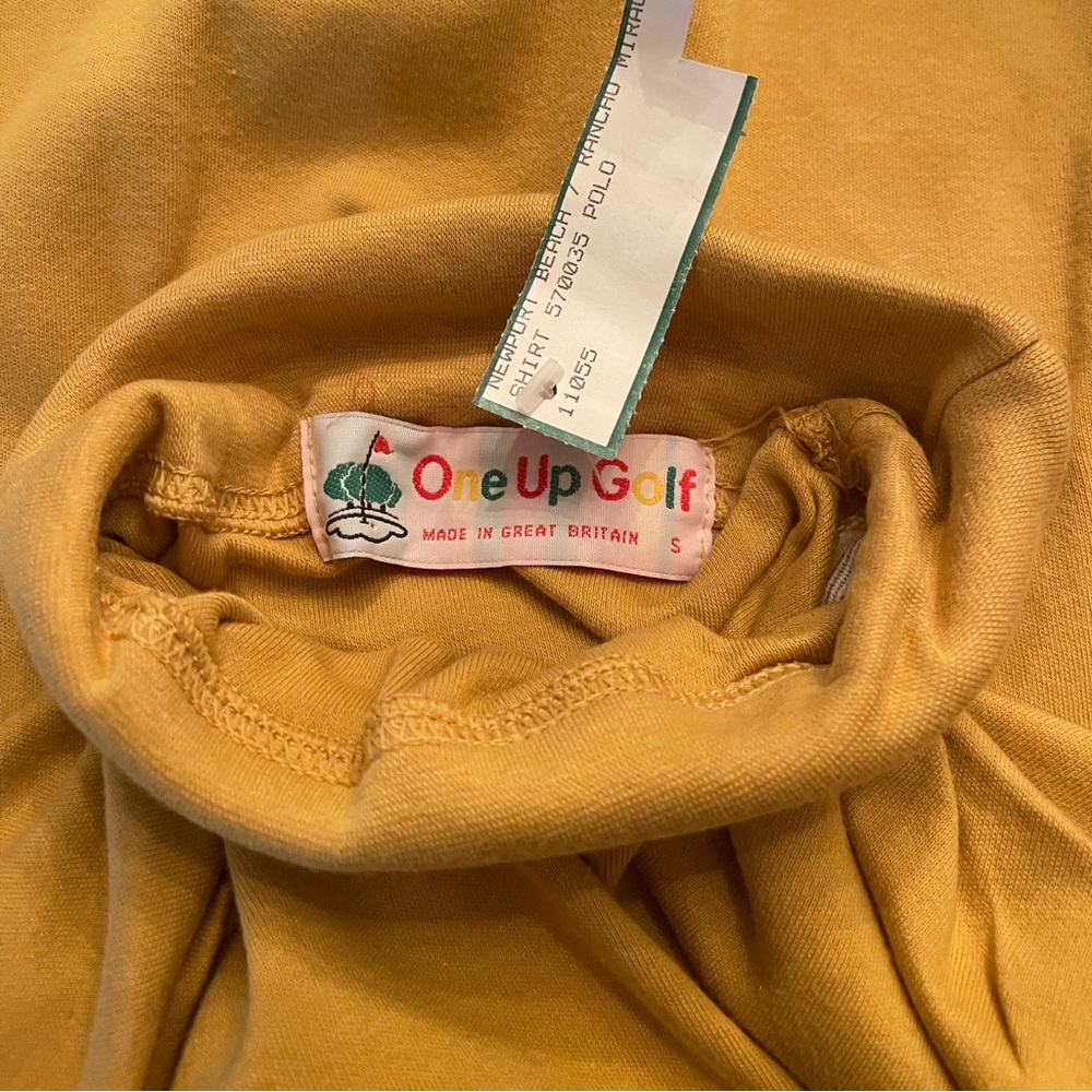 One Up Golf  Vintage Wool Navy Golf Sweater with Gold Turtleneck Women Small - Picture 11 of 13